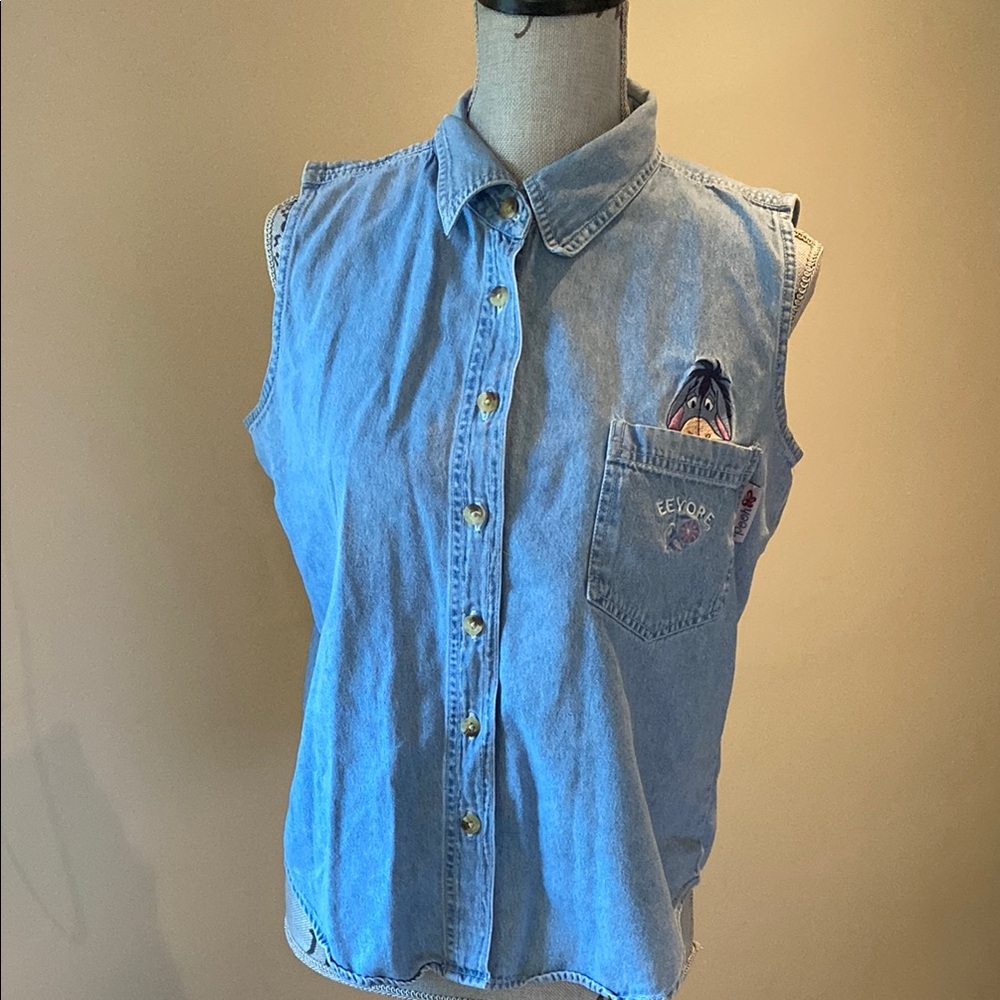 Blue Denim Sleeveless Top